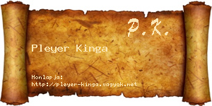 Pleyer Kinga névjegykártya